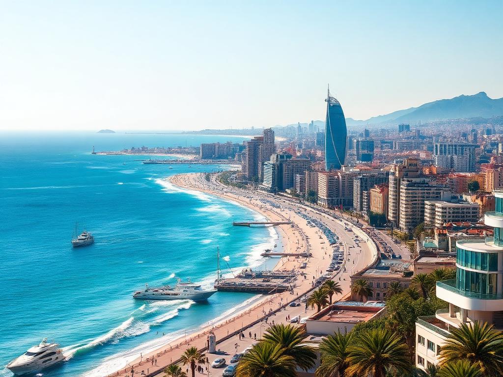 Barcelona skyline in Europe